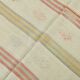 4x4 Cream Pale Red Square Vintage Kilim Rug, 136x142Cm