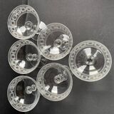 6 Baccarat champagne glasses engraving 3458