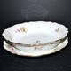 Vintage floral porcelain salad bowl with gilding + matching round plate