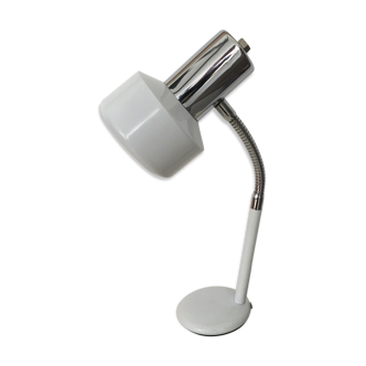 Lampe de bureau flexible blanche et inox