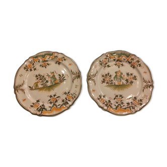Emile Tessier's antique plates in Malicorne earthenware