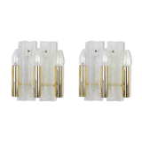Pair of Murano glass wall lights by Kalmar, Model Lipizza, Austria, 1960s.