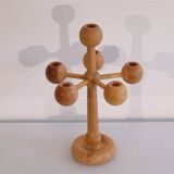 Scandinavian wooden candlestick 1970