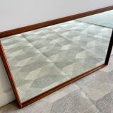 Miroir vintage rectangulaire en teck 48x76cm