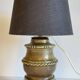 Chic brass lamp and vintage fabric
