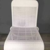 White woven resin garden chair
