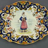Dish quimper or malicorne, guérande in back - 28 cm