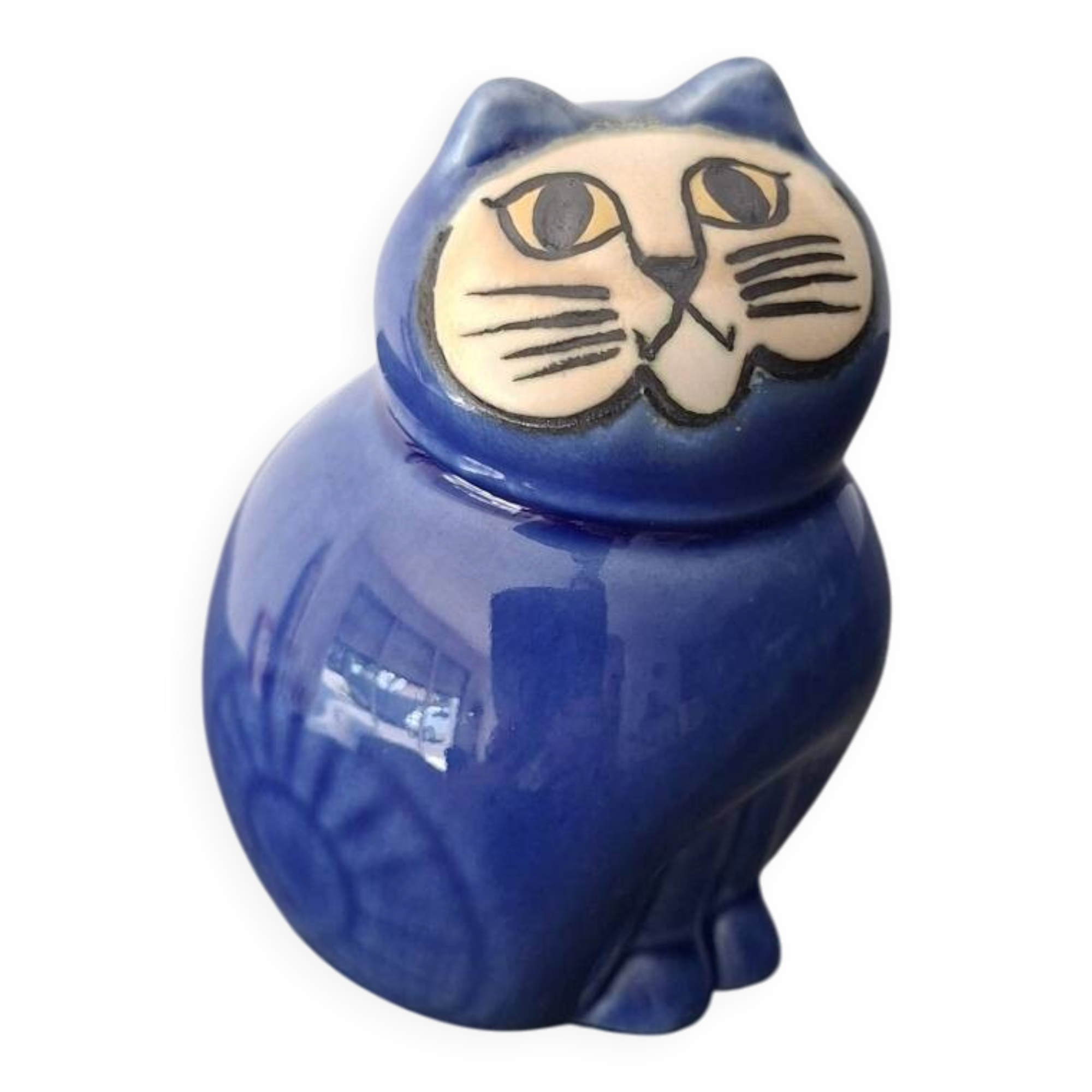 Ceramic cat mia cobalt blue lisa larson atelier gustavsberg