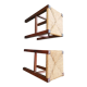 Paire de tabourets paillés rustique bois