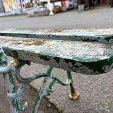 Old wooden and cast iron garden bench 2 m long – original patina