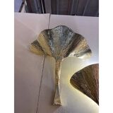 Set of 2 Contemporary Italian Brass Leaf Wall Sconce by Simoeng
