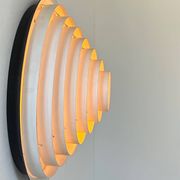 Vintage Falkenbergs wall lamp, black and white metal, Sweden 1960s