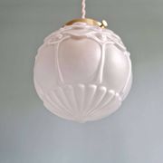 Art Deco satin glass pendant (2 available), 1920s-30s