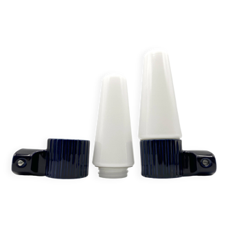 Pair of Ifö wall lights in ceramic and opaline glass • model 6020 • design Hans-Agne Jakobsson • 1960
