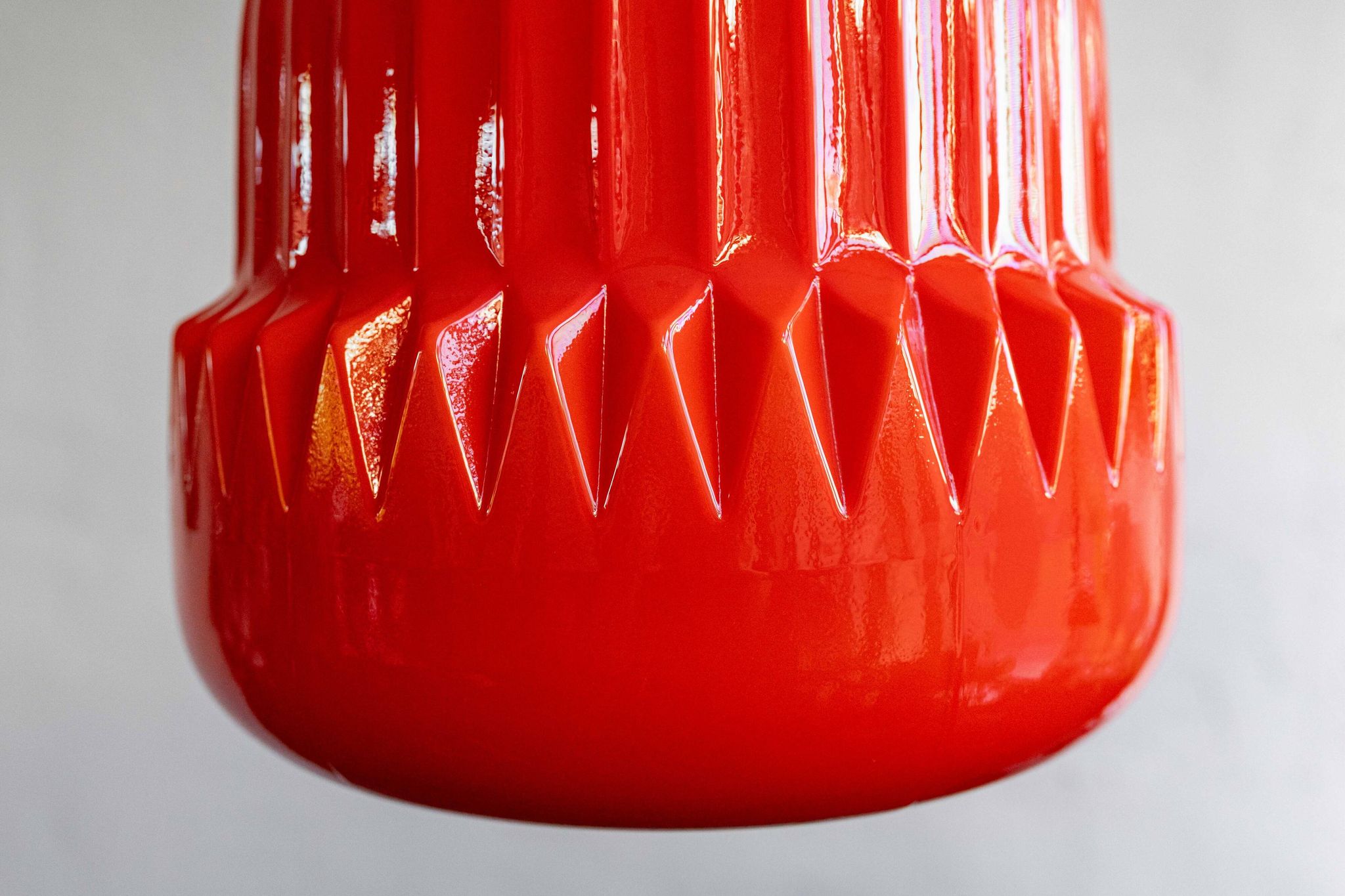 Vintage Czechoslovak Glass Hanging Lamp By Osvětlovací Sklo, 1970s