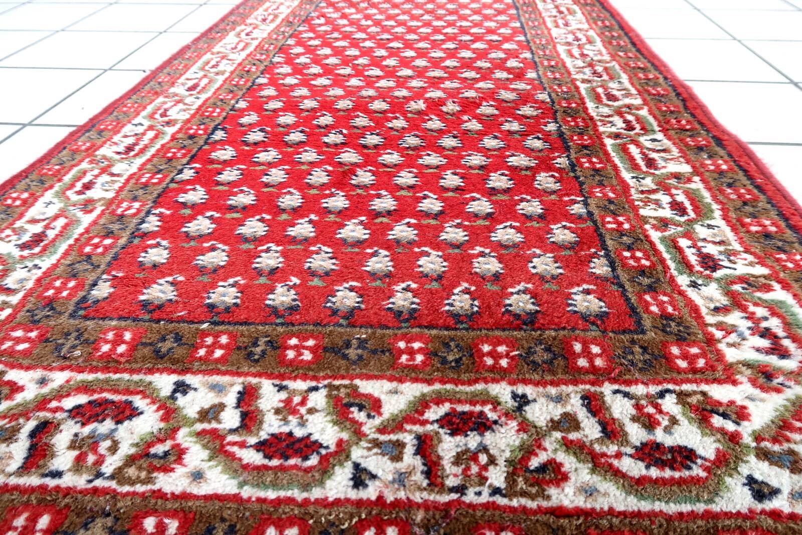 Tapis vintage fait main Seraband indien – 74 cm x 140 cm