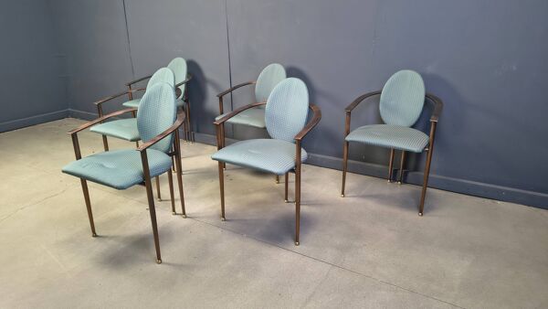 Chaises de salle à manger postmodernes par Belgochrom, ensemble de 6 - années 1980