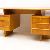 Bureau en bois de hêtre du milieu du siècle, années 1970, Tchécoslovaquie