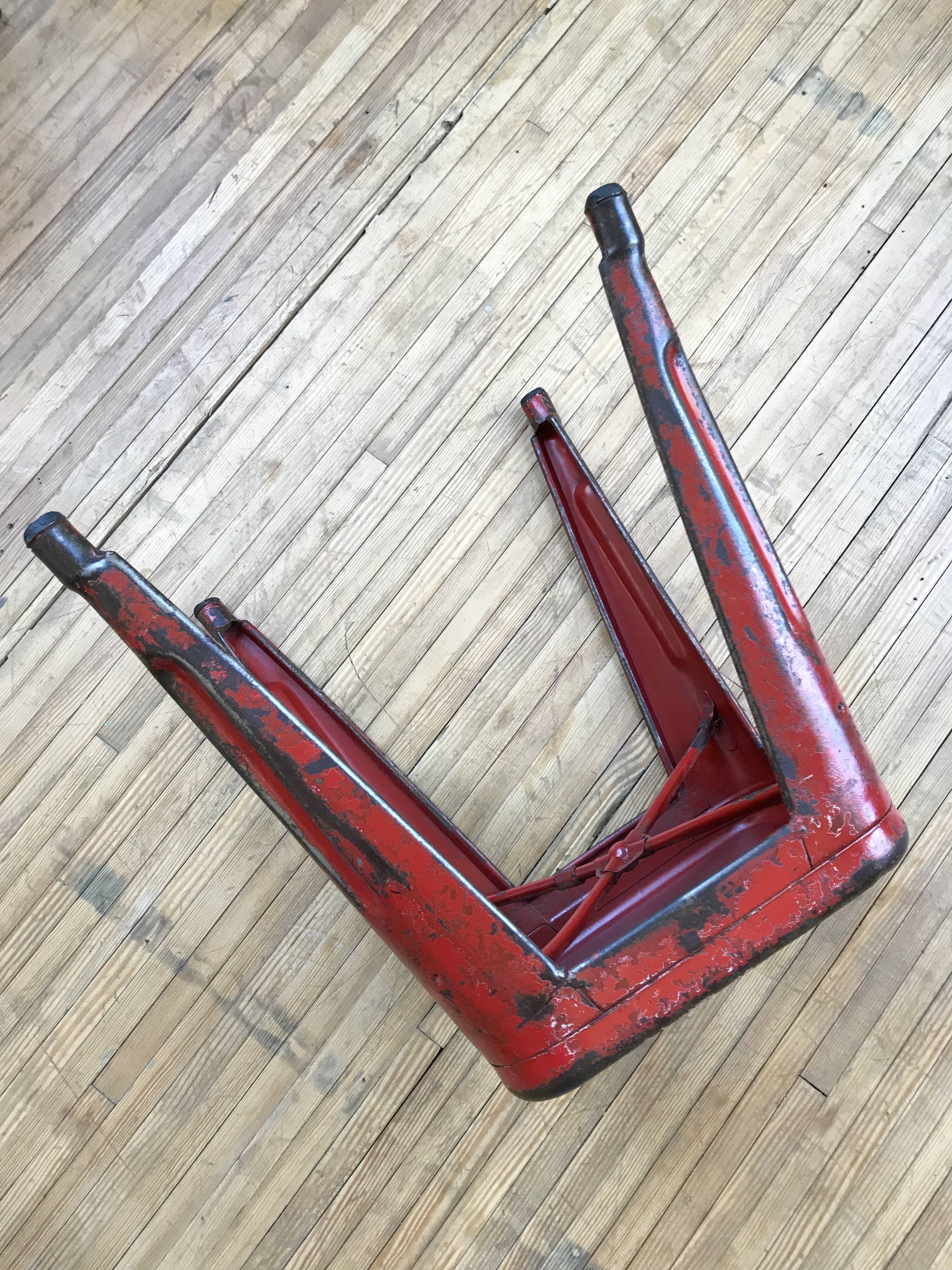 Tolix red metal industrial tab