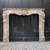 Fireplace Regency In Grey Marble Of The Ardennes, XVIIIth Century