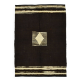 Tapis Kilim contemporain marron et beige