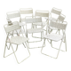 Set of 9 vintage perforated metal folding chairs from the 1970s-80s.