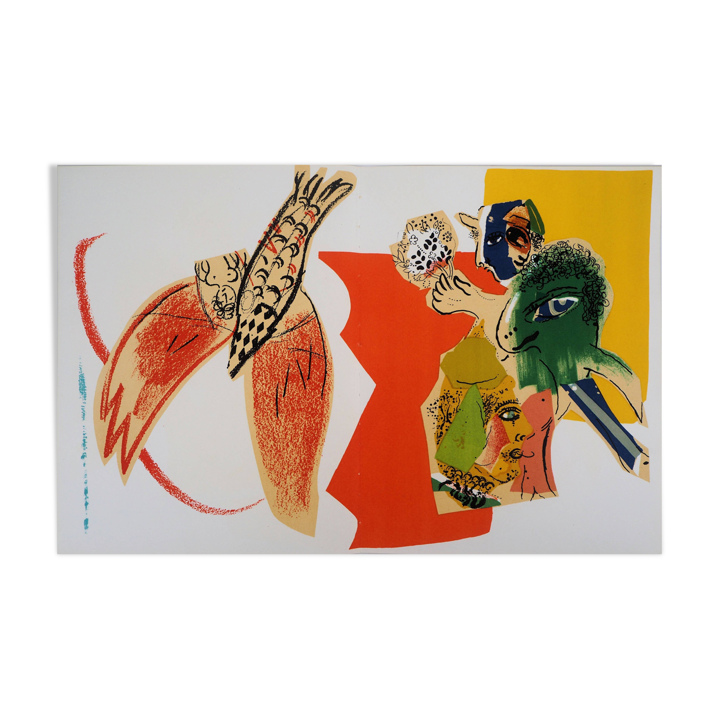 Marc chagall: dream at the circus - original lithograph