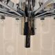 Vintage large chrome Italian Space Age pendant lamp Sciolari