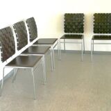 Leather and chrome dining chair