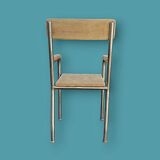 Antique wooden and metal children's chair with armrests – circa 1960