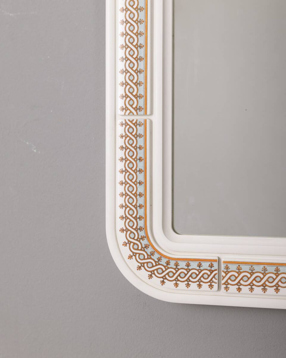 Vintage Plastic Wall Mirror with Carrara Matta, 1970s