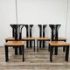 Ensemble de 6 chaises Pierre Cardin en bois laqué noir, 1970
