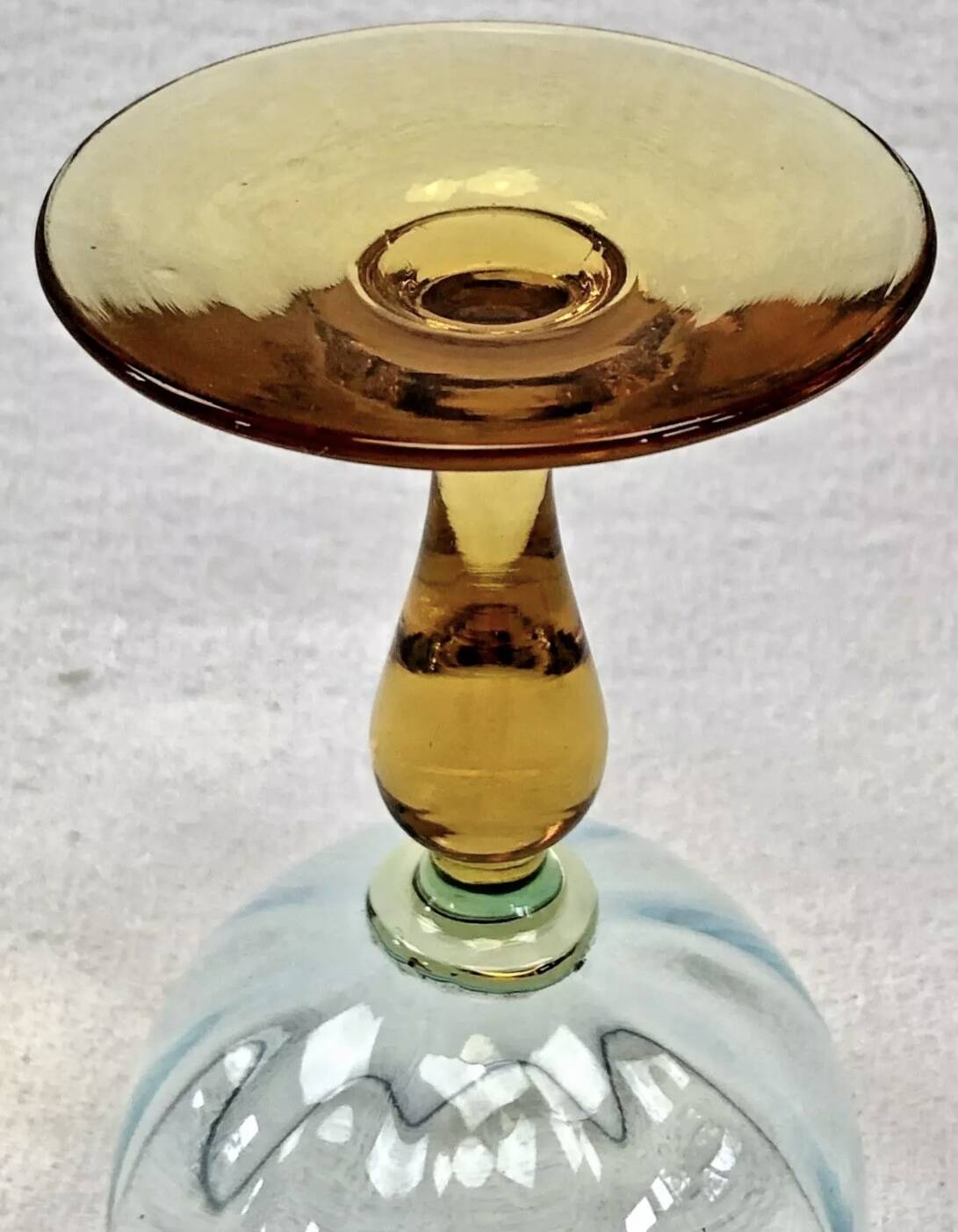 4 old two-tone George Sand wine glasses