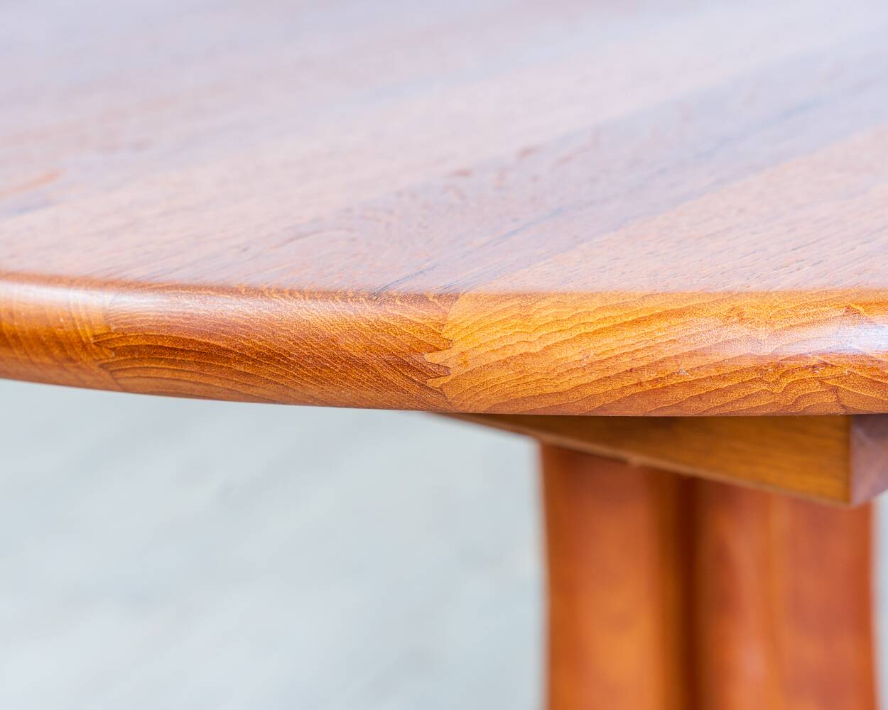 1970s solid teak dining table with Scandinavian design.