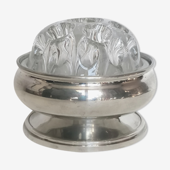 Flower pick on pewter cup