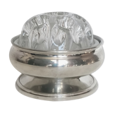 Flower pick on pewter cup
