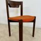 Set of 6 Girsberger Scandinavian style chairs from the 70s, vintage, solid wood, original fabric