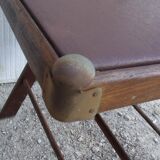 Lot de 2 chaises pliantes americaine trump bois et skai