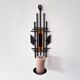 Sculptural Iron and orange glass wall candle holder for Dantoft, Denmark 1960's/1970's