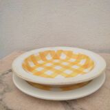 2 Yellow checkered dishes Sarreguemines