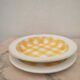 2 Yellow checkered dishes Sarreguemines