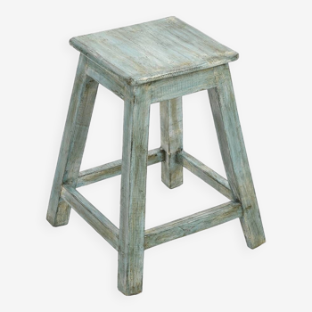 Tabouret vintage en bois patiné