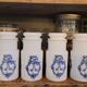 70's opaline spice jars