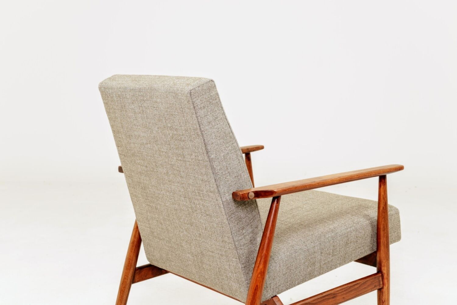 Scandinavian Lounge Chair Grey Soft Upholstery| Refurbished Vintage Ar