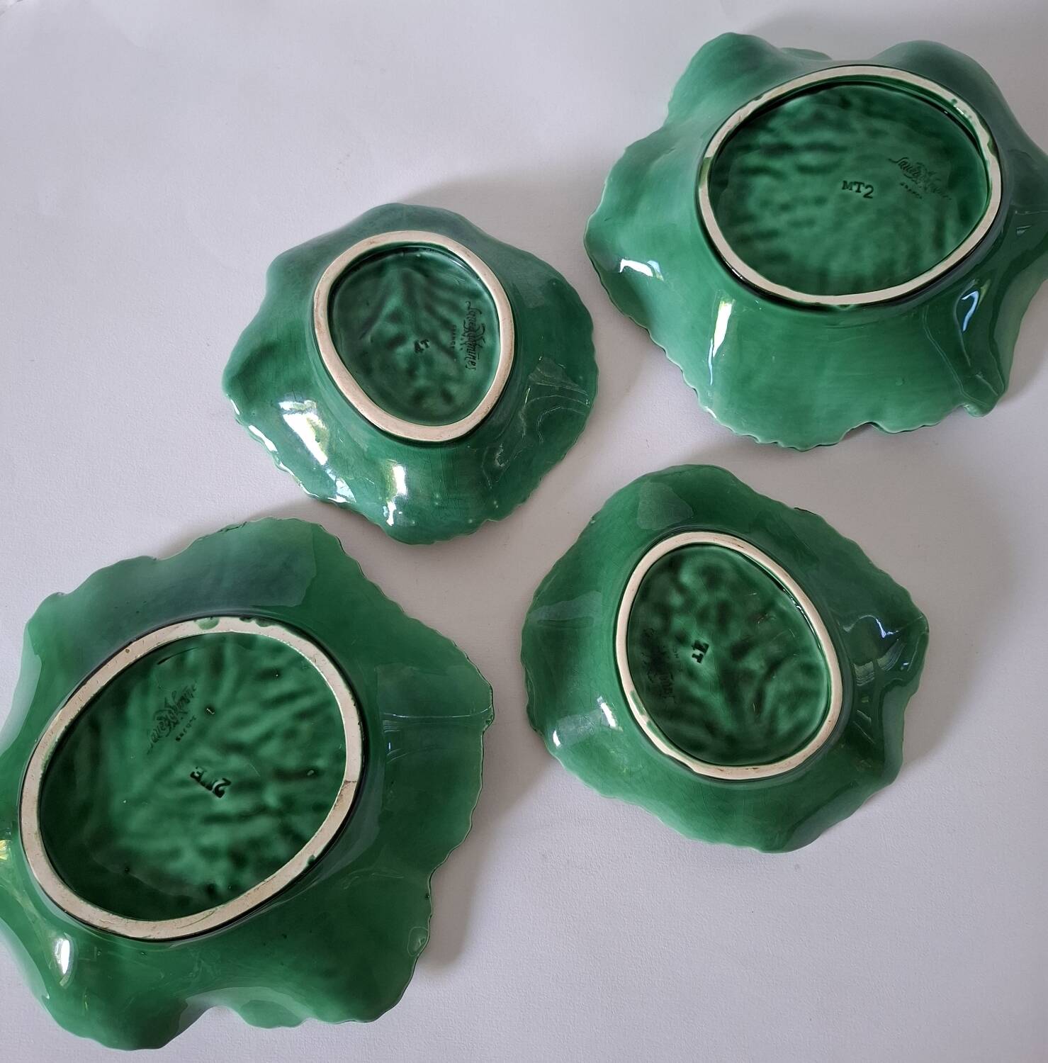 Vintage Sarreguemines slipware dishes