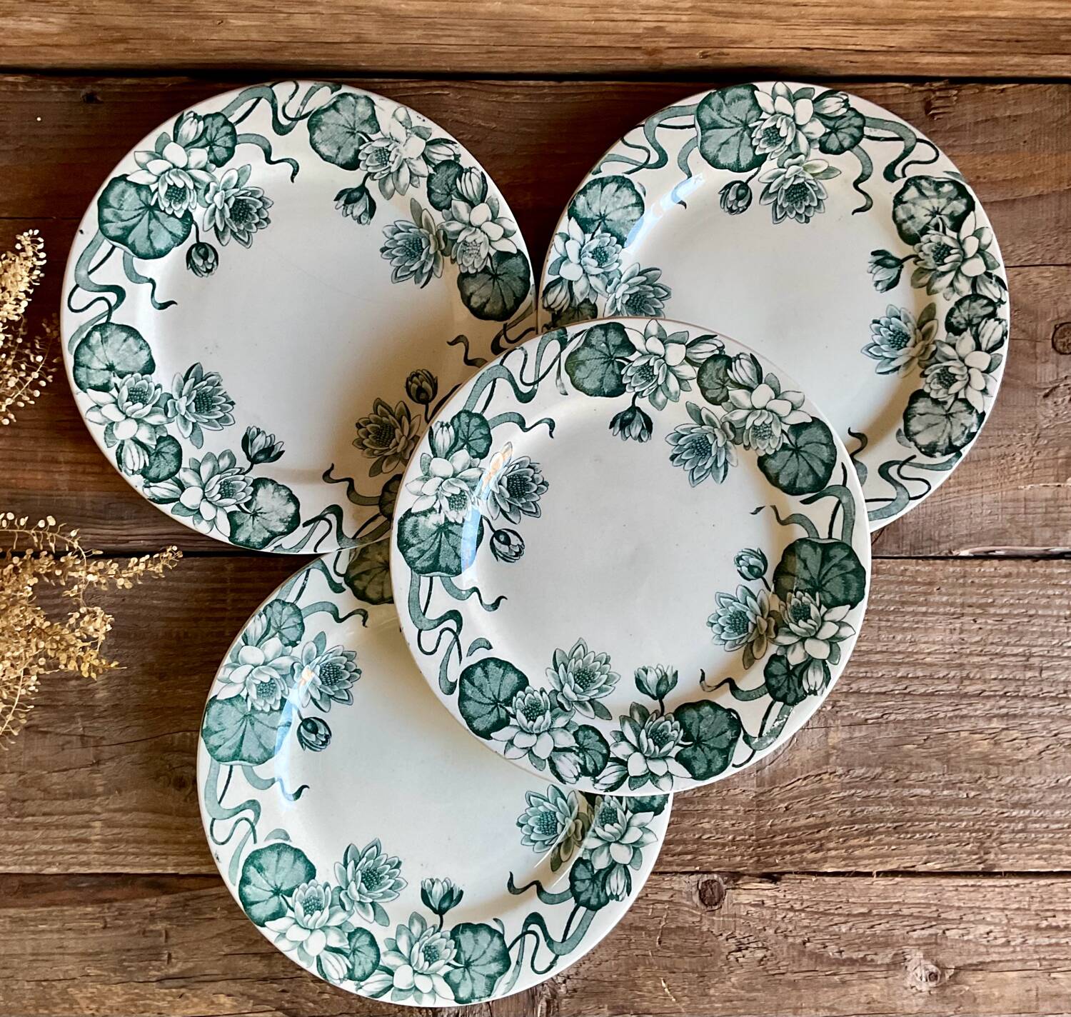 4 assiettes à dessert Nénuphar R & A Salins