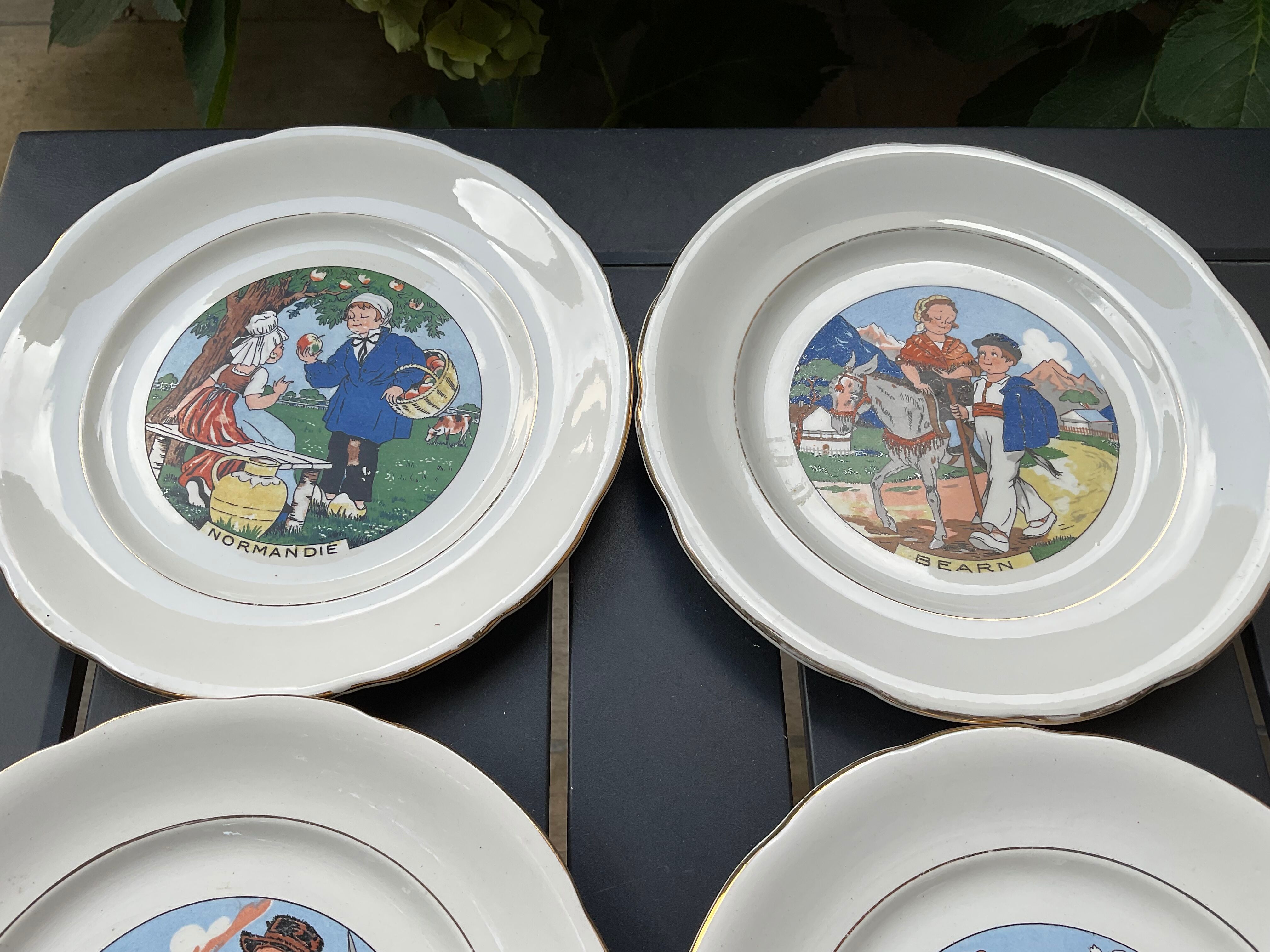 11 assiettes à dessert sarreguemines vintage
