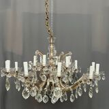 Hand-engraved solid crystal chandelier.