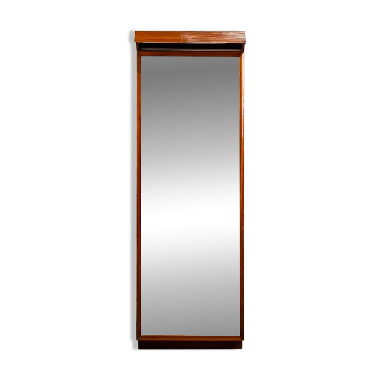 Specchio da ingresso vintage in teak, Italia, anni '50