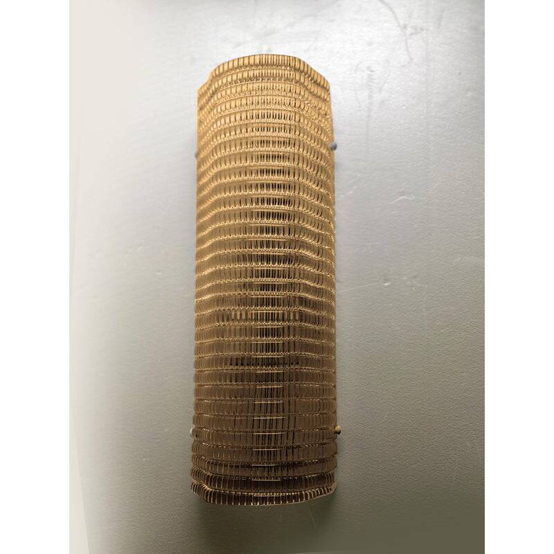 Set of Two Contemporary Smoked Diamonded Rectangular Murano Glass Wall Sconces